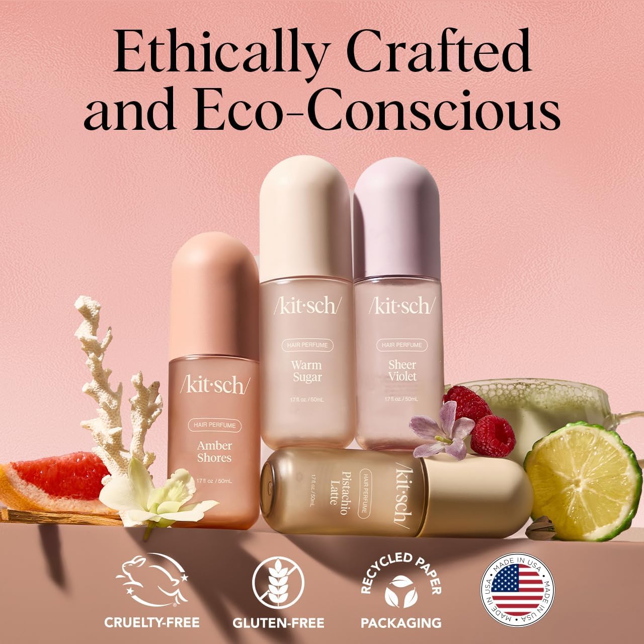 Kitsch Amber Shores sea-salt and amber blend shown as premium fragrance.