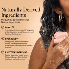 Kitsch Argan Oil Shampoo Bar lather shows lightweight moisture and shine.