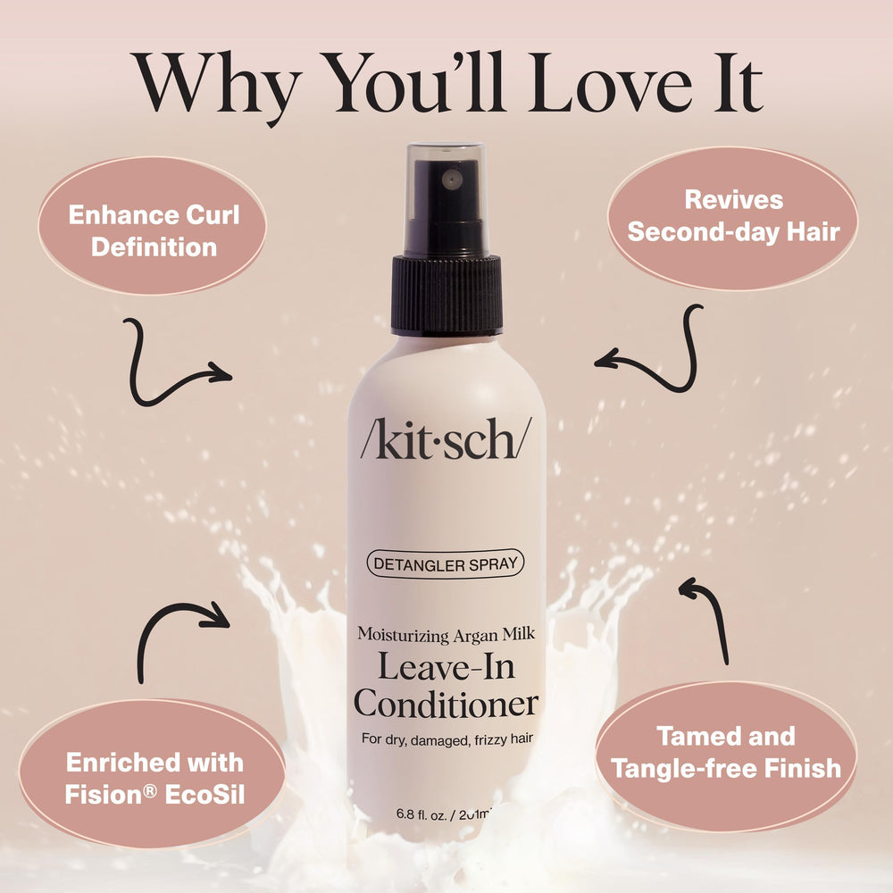 Kitsch Argan Milk Leave-In Curly Strands softened and more manageable
