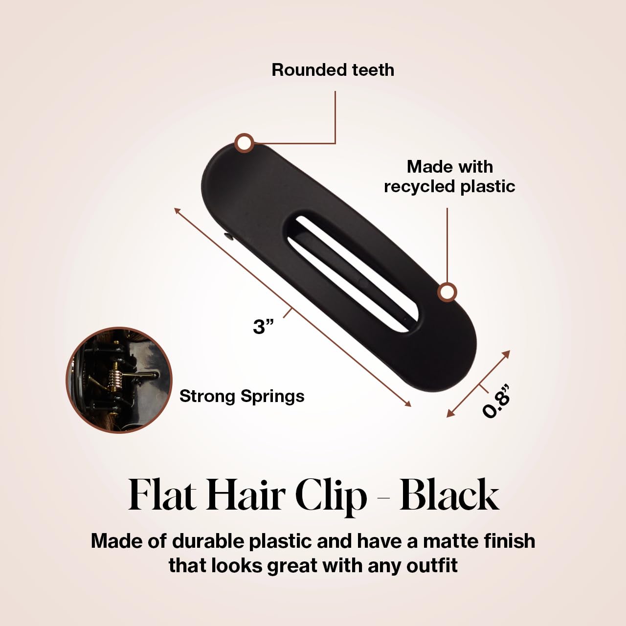 Kitsch medium clip highlights comfortable grip with gentle tension for everyday wear