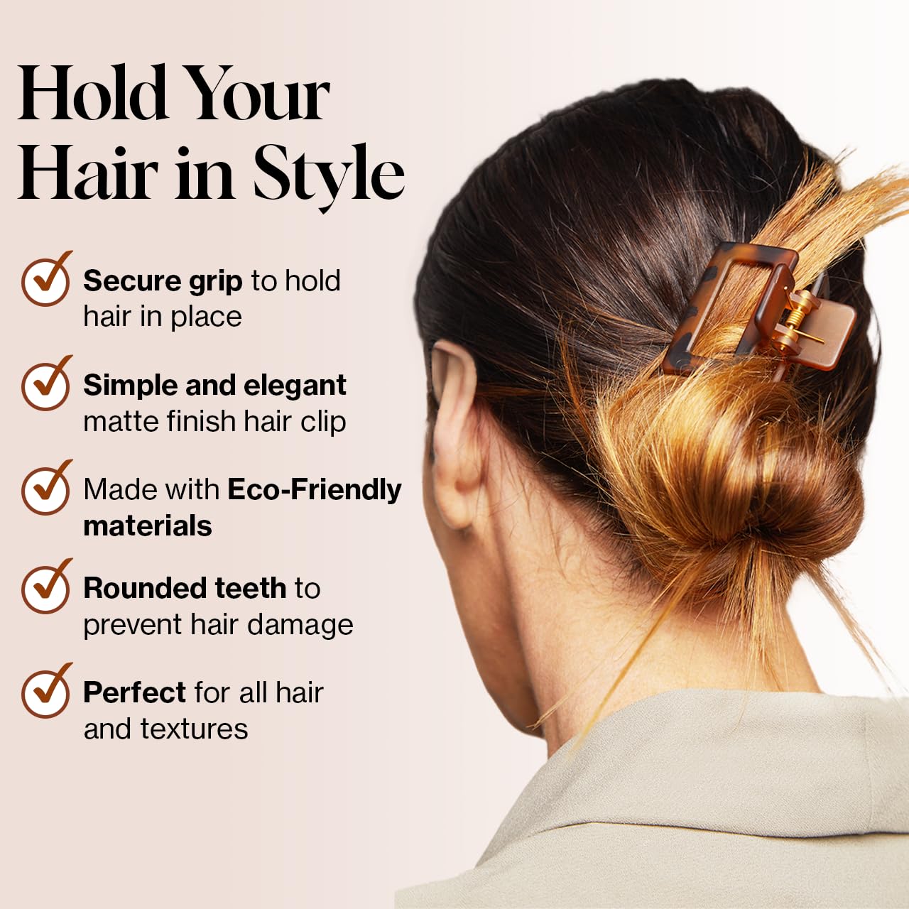 Kitsch small clip offers subtle hold for fine hair and quick up-dos