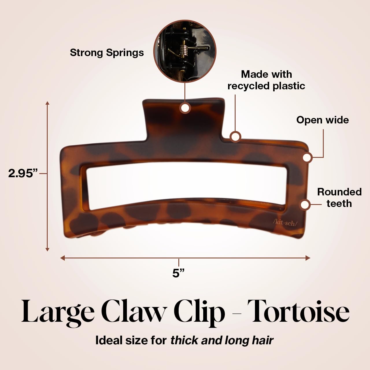 Kitsch tortoise-pattern clip closeup shows versatile style for casual or formal outfits
