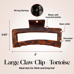 Kitsch tortoise-pattern clip closeup shows versatile style for casual or formal outfits