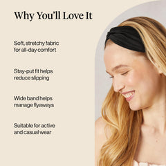 Kitsch banda para cabello ancha, no resbala durante cardio.