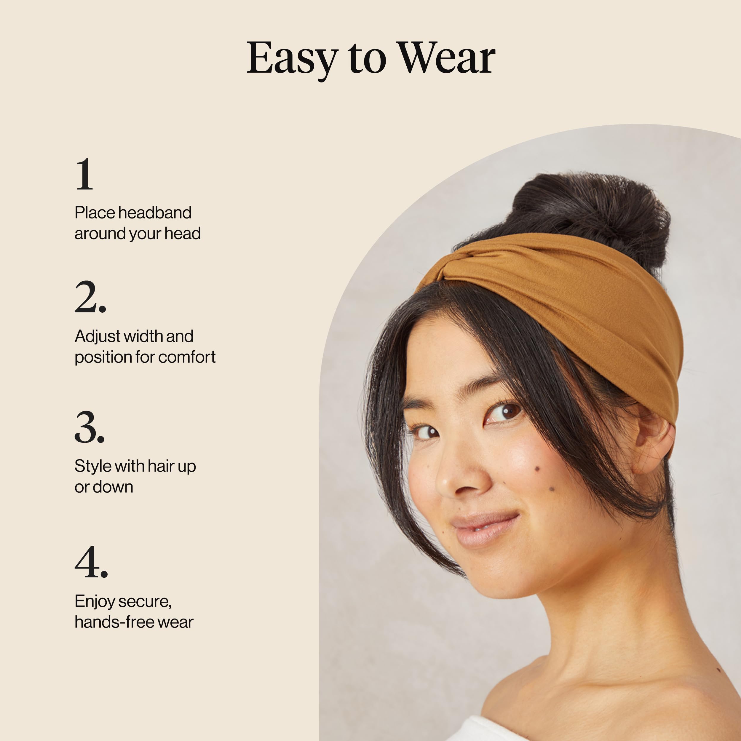 Kitsch banda para cabello para yoga, ideal para mantener peinado.