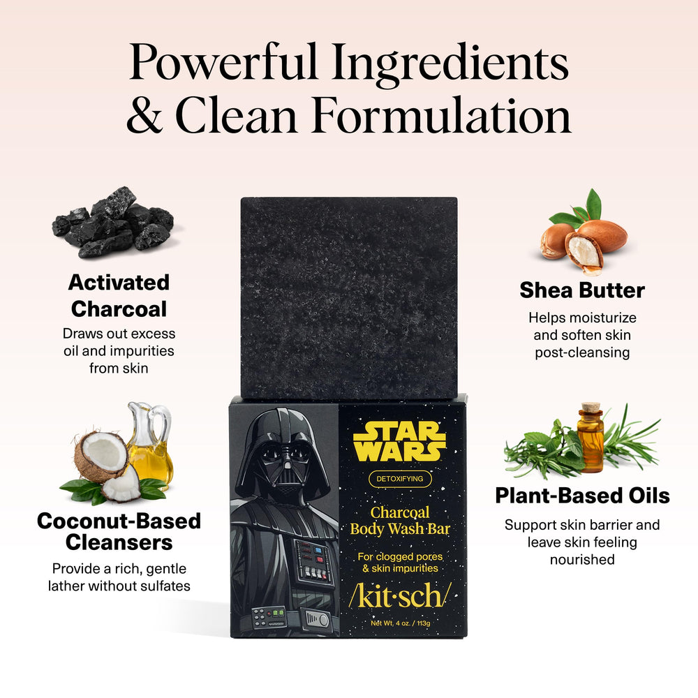 Kitsch barra carbon Darth sensacion de piel fresca tras la limpieza