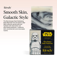 Kitsch jabón en barra exfoliante, diseño Stormtrooper, limpieza suave para uso diario.