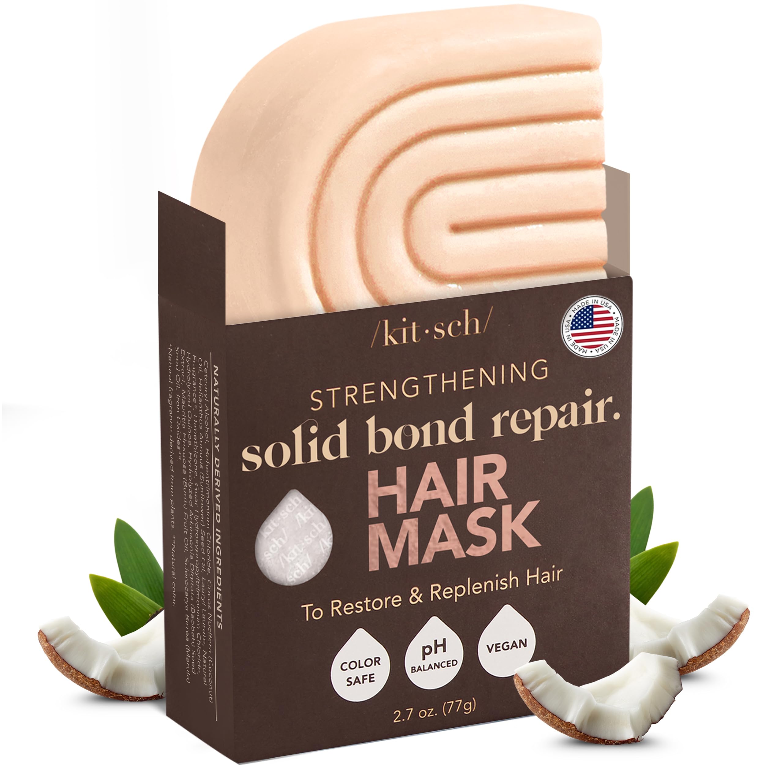 Kitsch Bond Repair Hair Mask packaging opened for zero-waste, travel-friendly use.