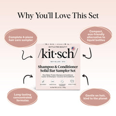 Kitsch bottle-free hair care communicates eco-friendly benefits and reduced bathroom waste.