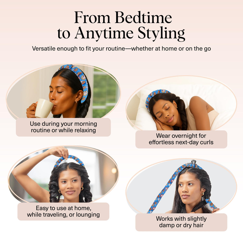 Model demonstrates wrapping hair around the rod for easy curl prep.