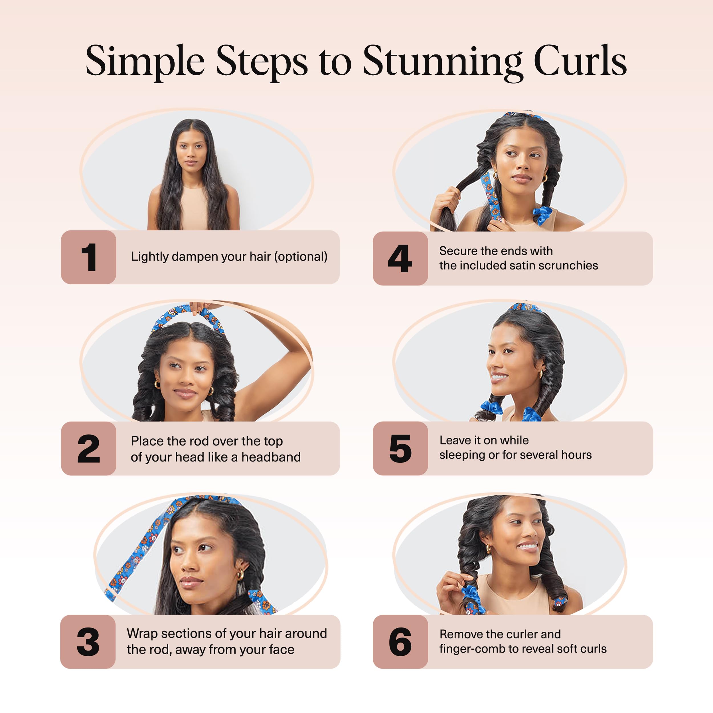 After-sleep results reveal soft curls with natural shine.