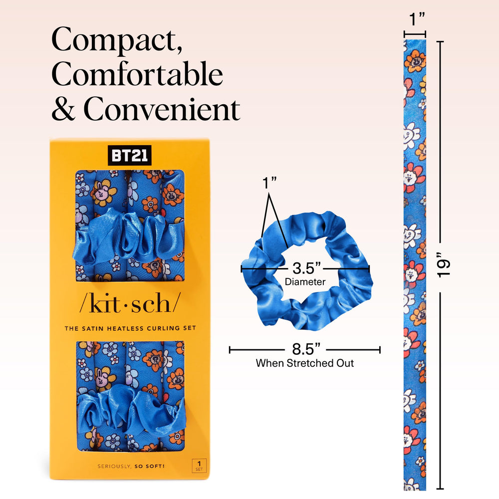 Product in hand shows compact, travel-friendly heatless styling solution.