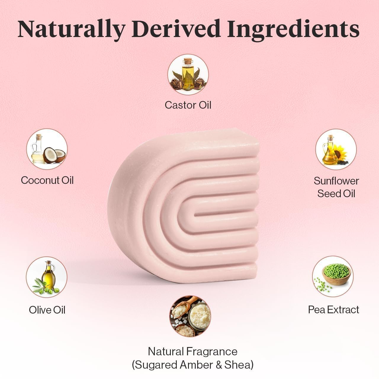 Kitsch castor oil conditioner bar closeup texture reveals rich emollients for manageable strands.