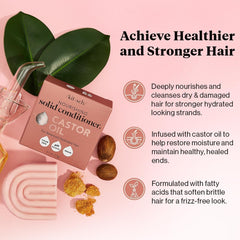 Kitsch castor oil conditioner bar solid-form image showcases compact, mess-free packaging.