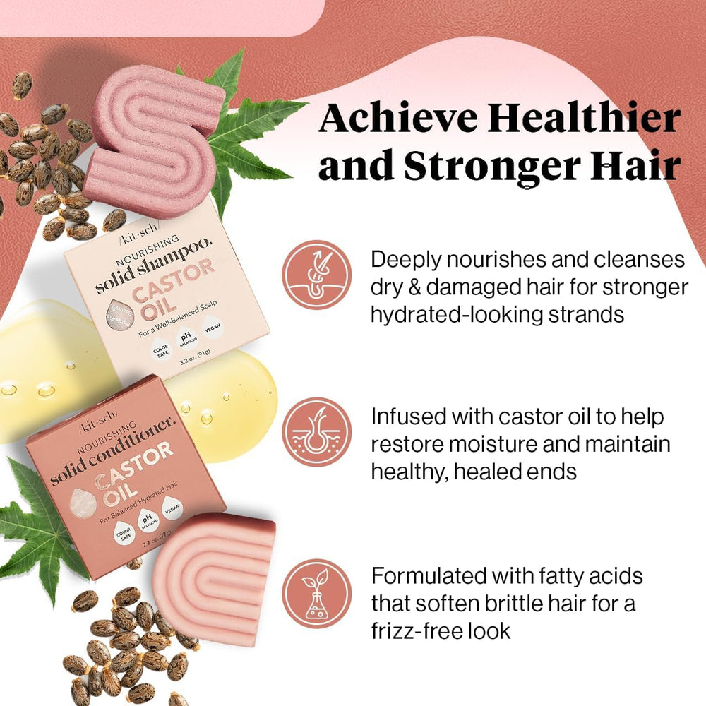 Kitsch castor-oil conditioner-bar detangles and adds shine.
