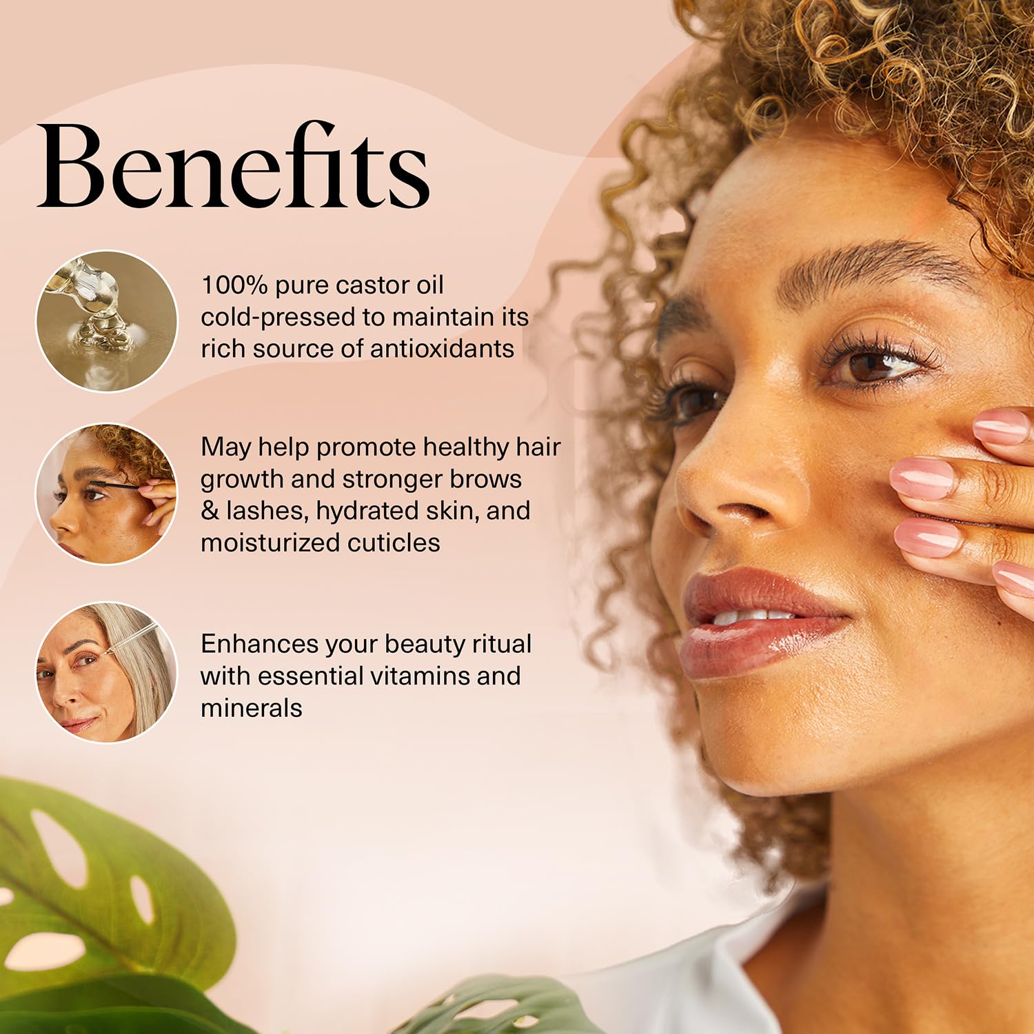 Kitsch castor oil application on hair for nourishment