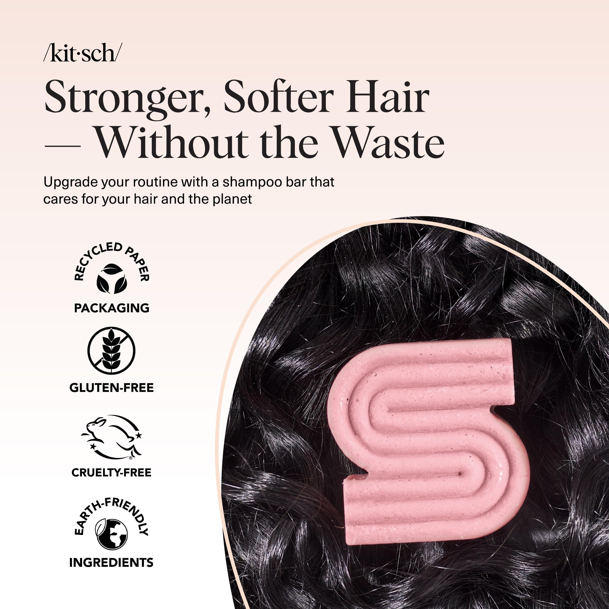 Kitsch Castor Oil Shampoo Bar on dry hair shows moisture balance