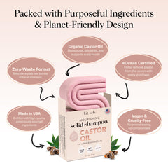 Kitsch Castor Oil Shampoo Bar with organic castor oil label for scalp nourishment