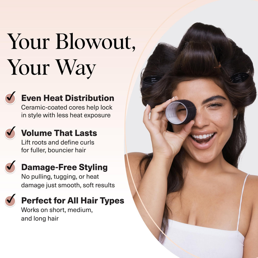 Kitsch Ceramic Thermal Hair Rollers 1.5-inch offer versatile curls for medium to long hair