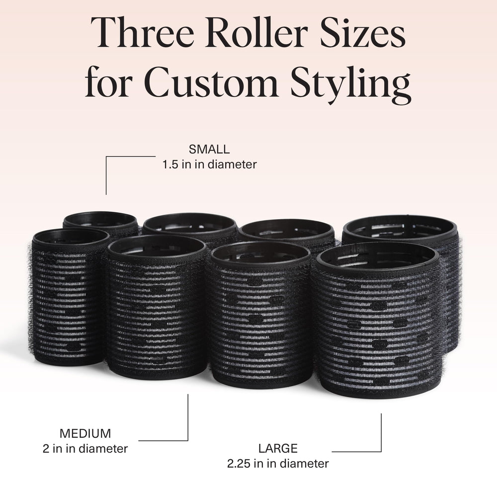Model demonstrating curling with Kitsch rollers for soft waves and shine
