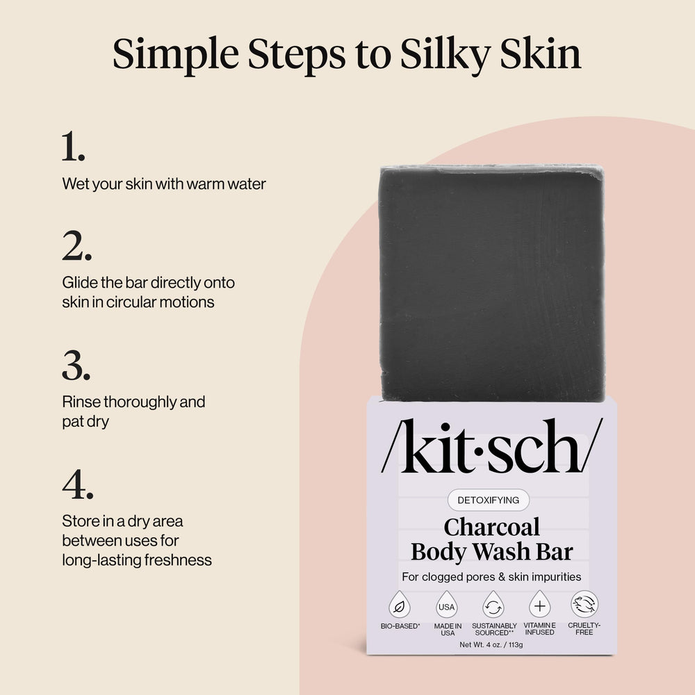 Kitsch charcoal soap bar travel case-ready design supports gym or trips cleansing.