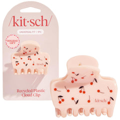 Kitsch cherry-print medium hair clip secures all-day style.