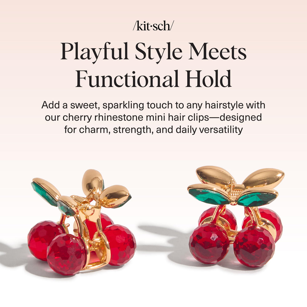 Kitsch Cherry clip with electroplated springs delivering a secure hold for updos.