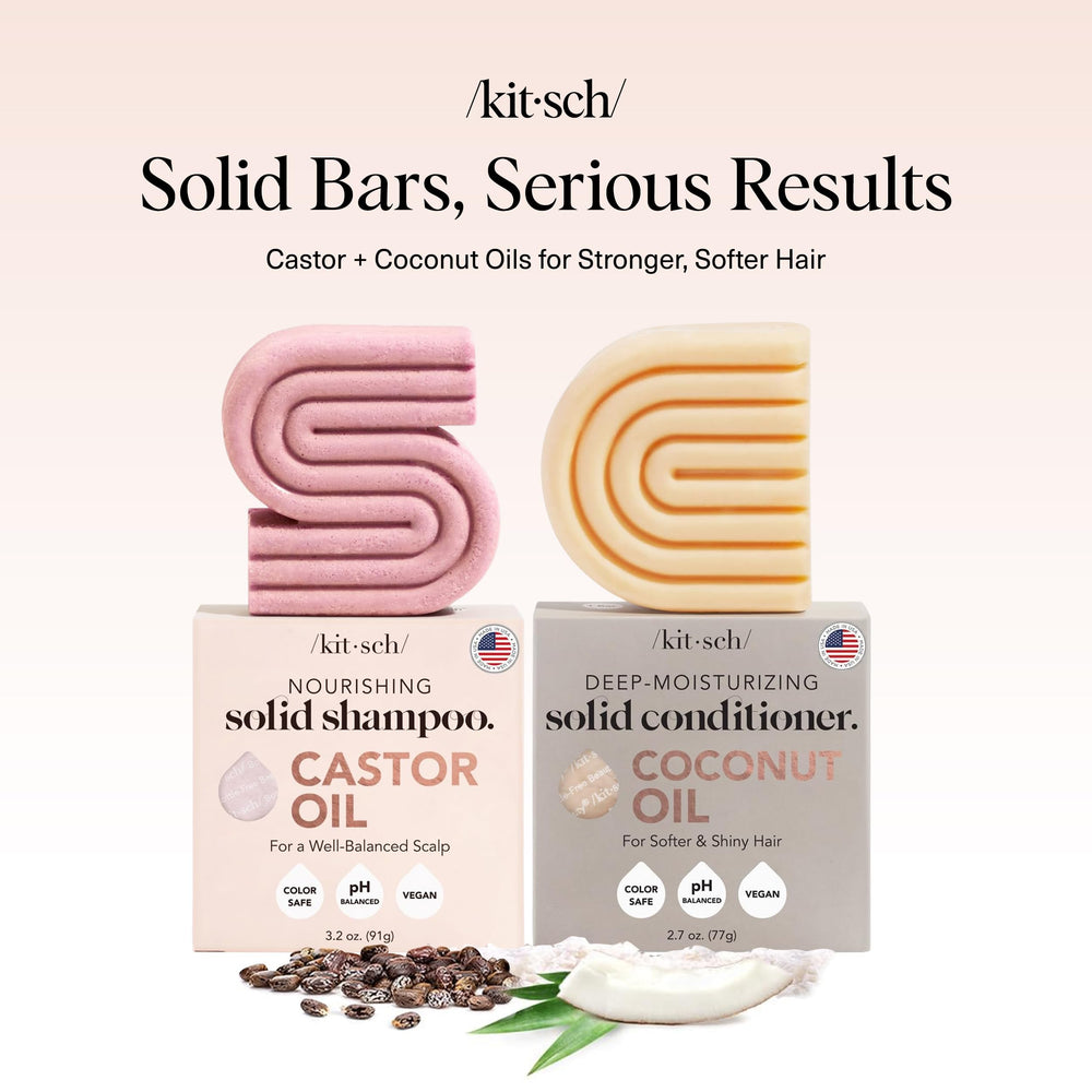 Kitsch Coconut Oil Conditioner Bar closeup for deep moisture and frizz control
