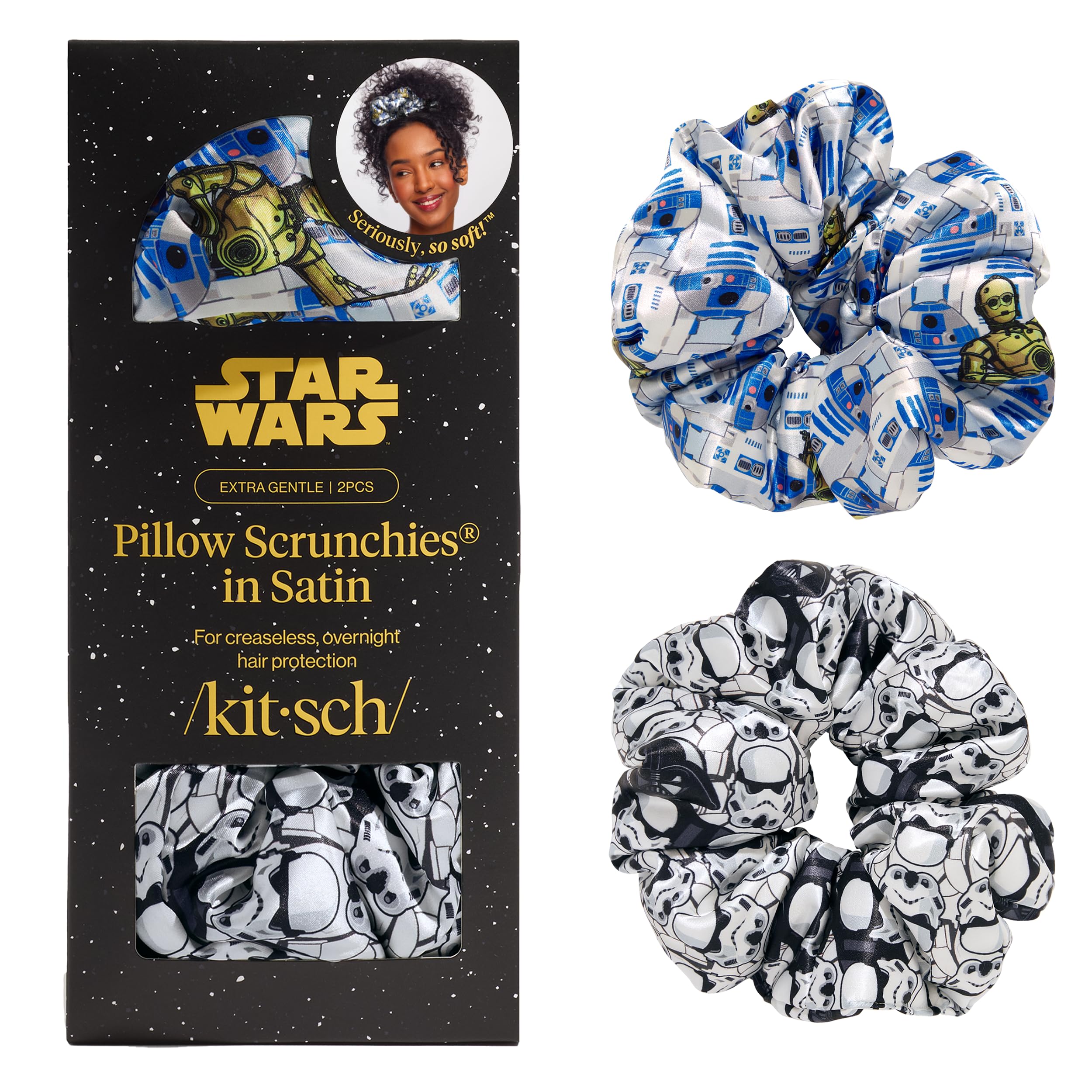 Kitsch collectible Star Wars scrunchie set for fans.