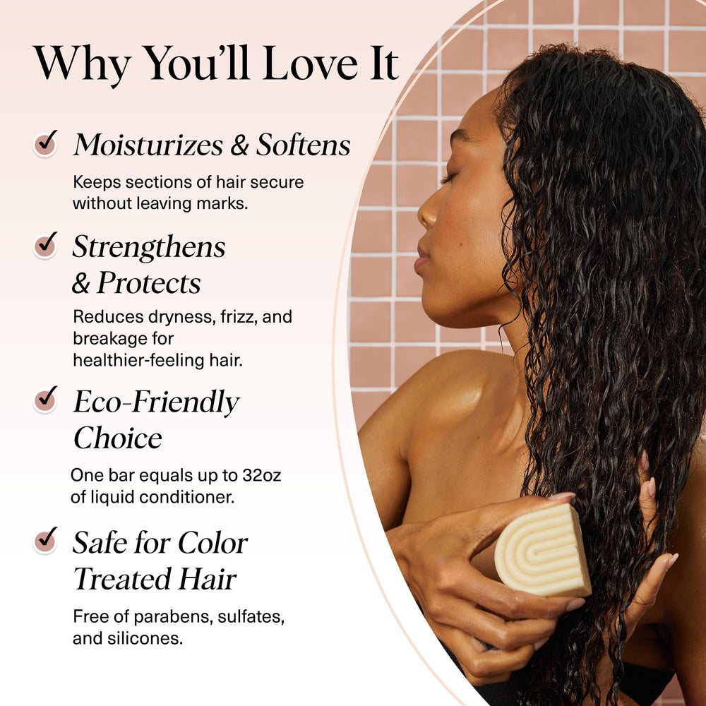 Kitsch conditioner bar close-up highlighting nourishment and natural glow.