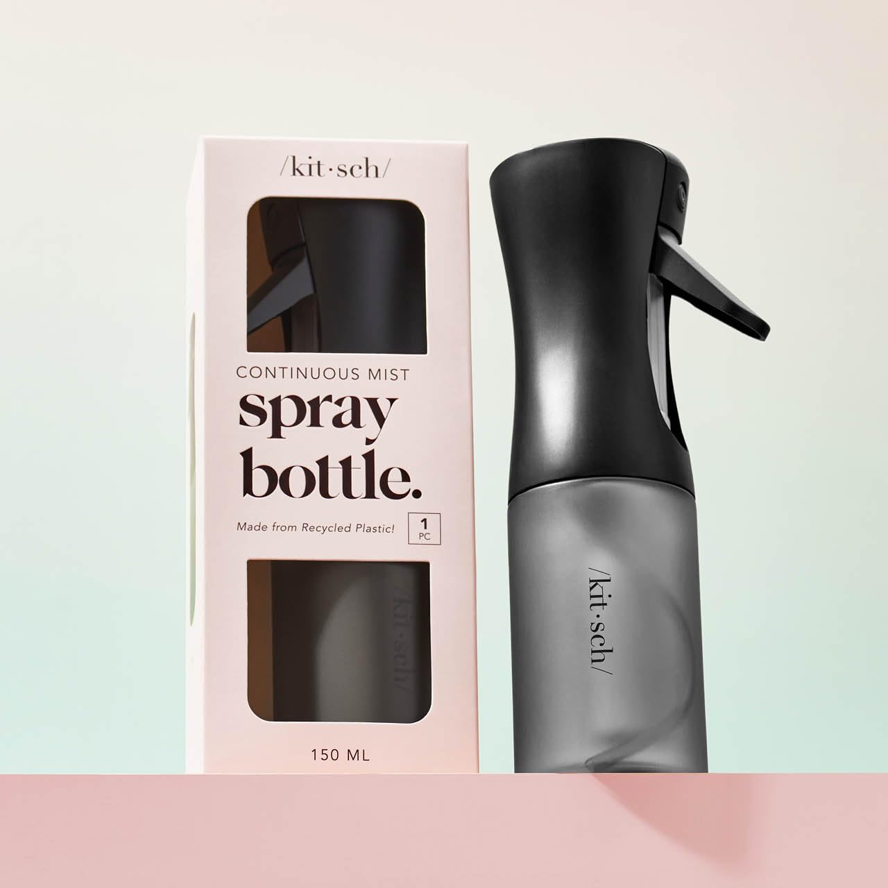 Kitsch ergonomic trigger bottle reduces hand fatigue during styling.