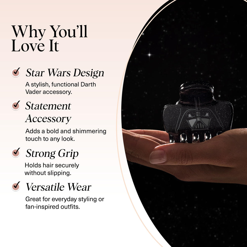 Darth Vader glitter clip adds galaxy-inspired shine to casual updos