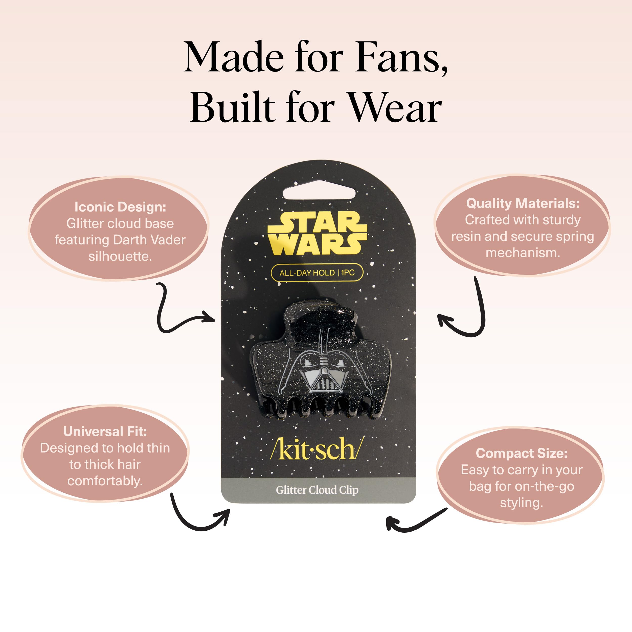 Kitsch Darth Vader clip made from recycled plastic with shimmering finish for day-to-night wear