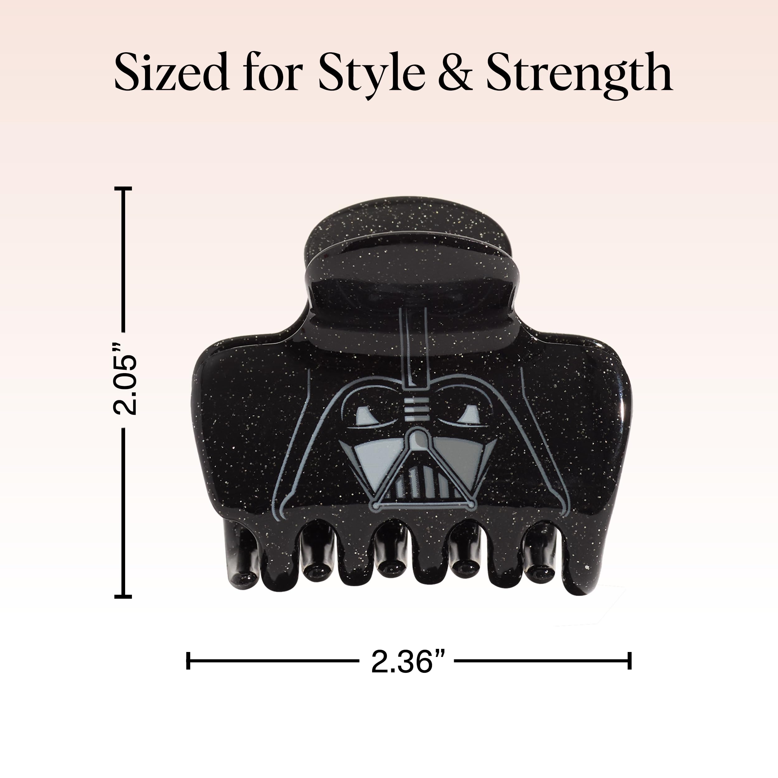 Kitsch Darth Vader clip offers strong grip for thick or curly hair during workouts