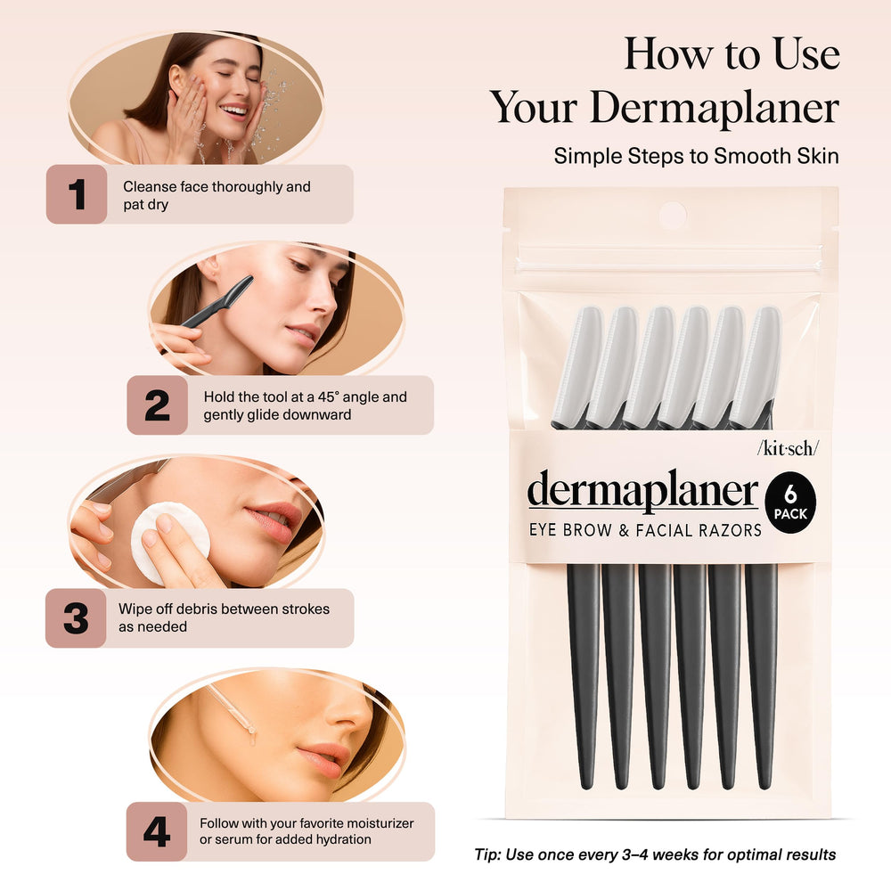 Kitsch Dermaplane Razor application demo highlighting smooth skin prep