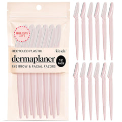 Kitsch Dermaplane Razor blush 12-pack closeup, gentle exfoliation for silky skin