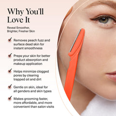 Kitsch Dermaplane Razor eco-friendly design shown as travel-friendly grooming tool.