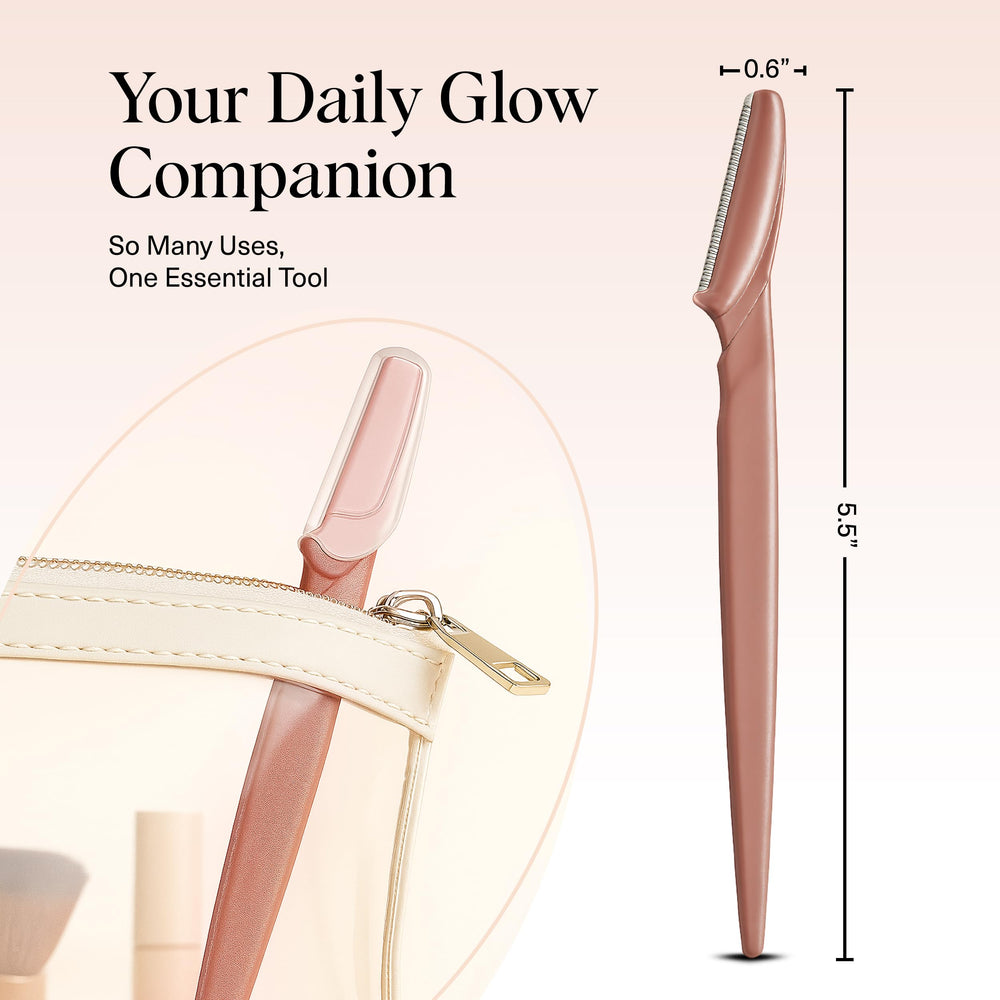 Kitsch Dermaplane Razor eyebrow trim close-up showcases precise shaping and defined brows.