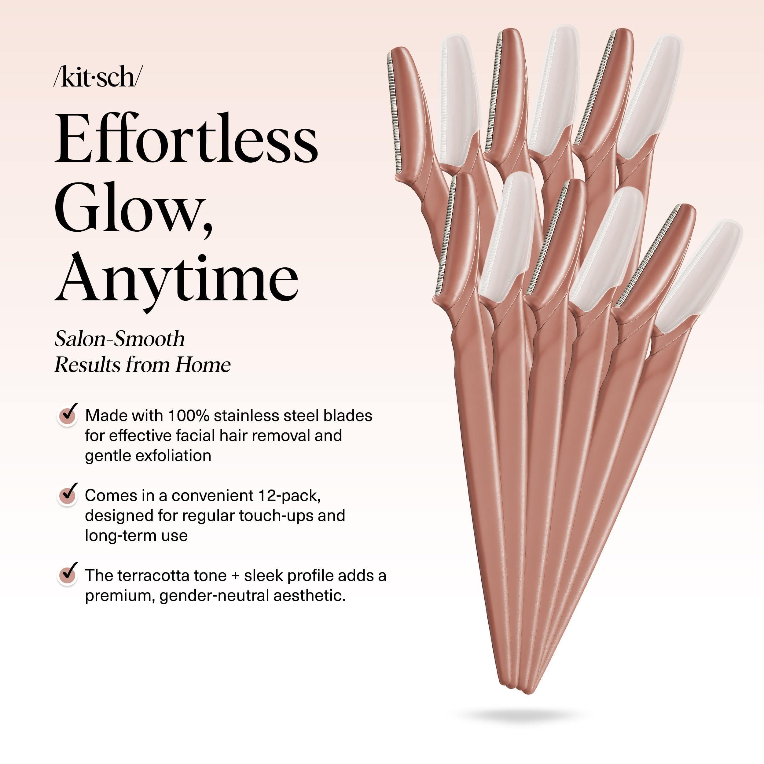 Kitsch facial razor as eyebrow trimmer for precise shaping.