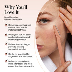 Kitsch Dermaplane Razor face terracotta blades close-up highlights sharp edges for gentle exfoliation.