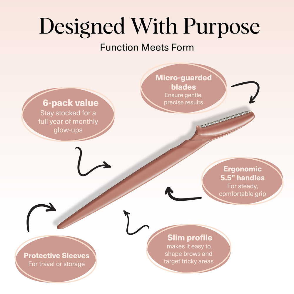 Kitsch Dermaplane Razor face terracotta exfoliation-action demonstrates dead-skin removal and peach fuzz reduction.