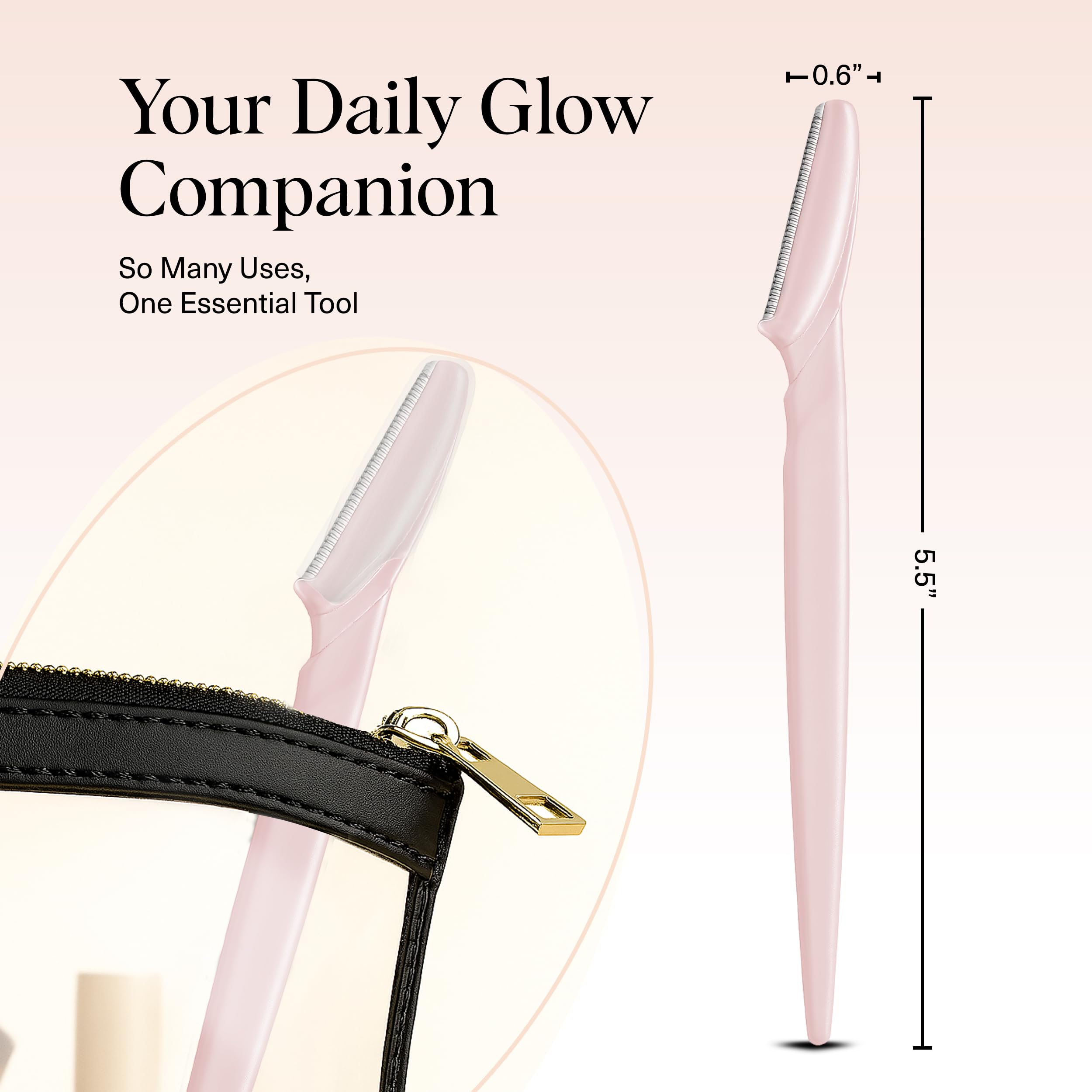 Kitsch Dermaplane Razor full product shot emphasizes ergonomic design