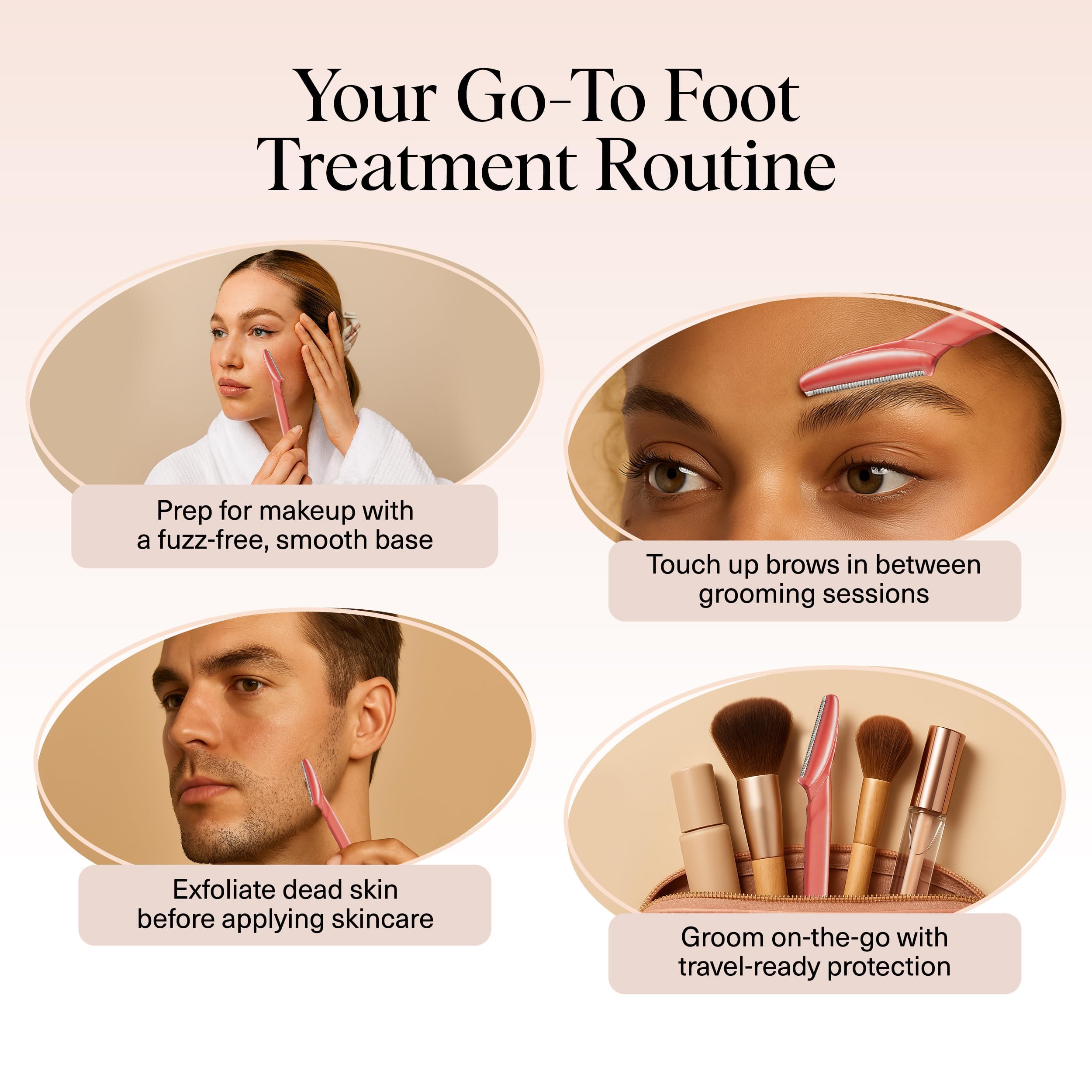 Kitsch Dermaplane Razor peach fuzz removal for smoother complexion.