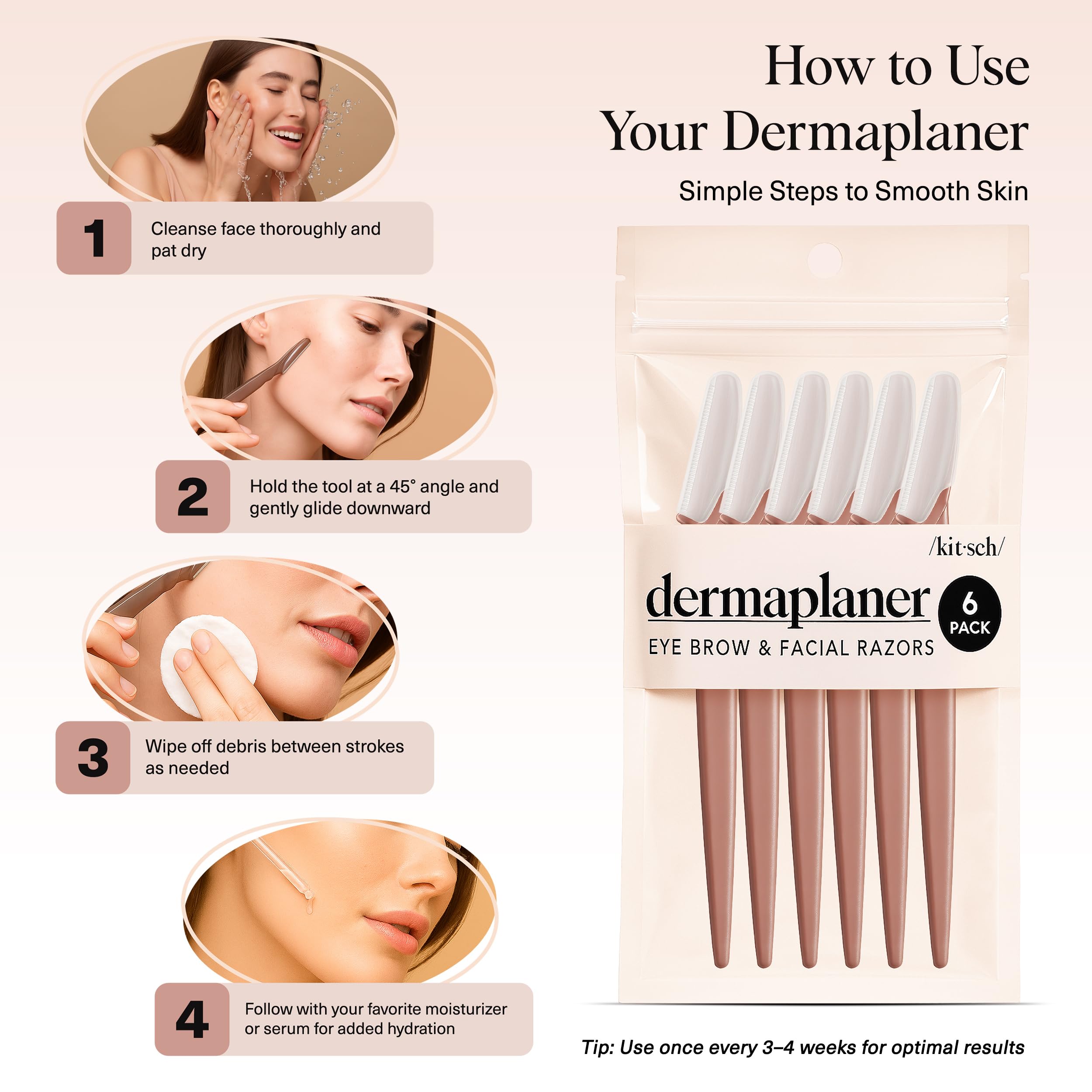 Kitsch Dermaplane Razor skin-prep-absorption demonstrates improved serum and moisturizer uptake.