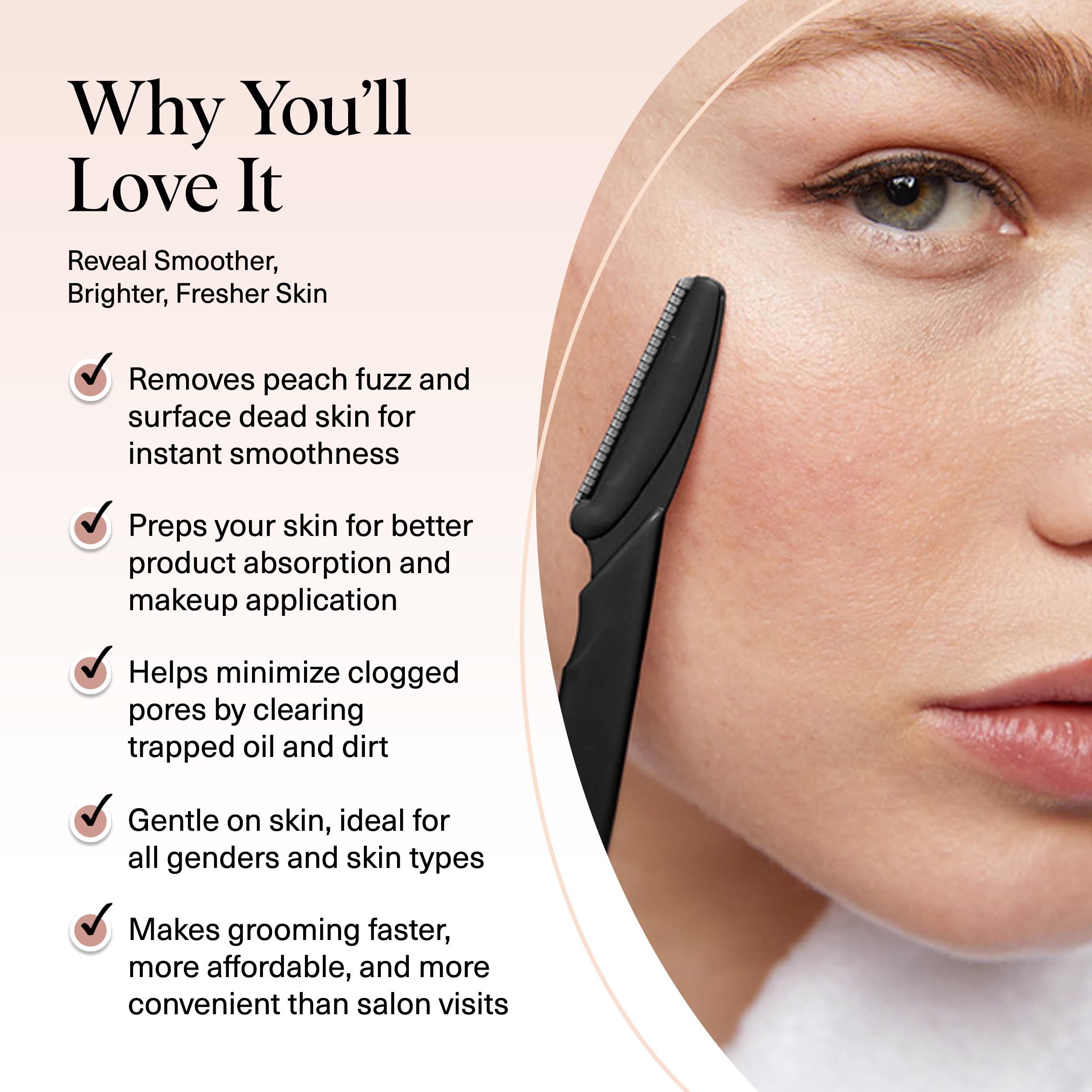 Kitsch Dermaplane Razor in use with serum prep for enhanced absorption