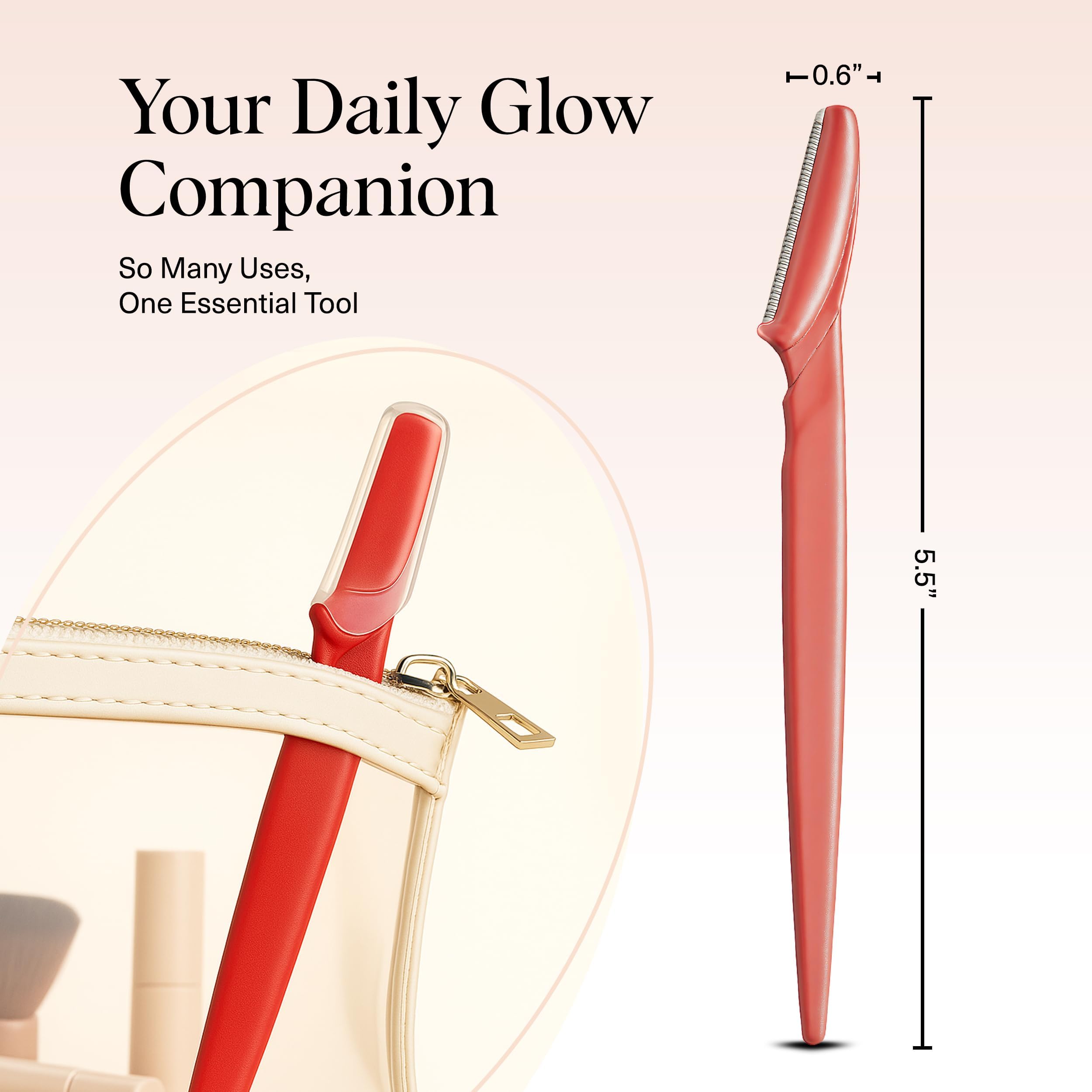 Kitsch Dermaplane Razor with compact travel case for on-the-go routine.
