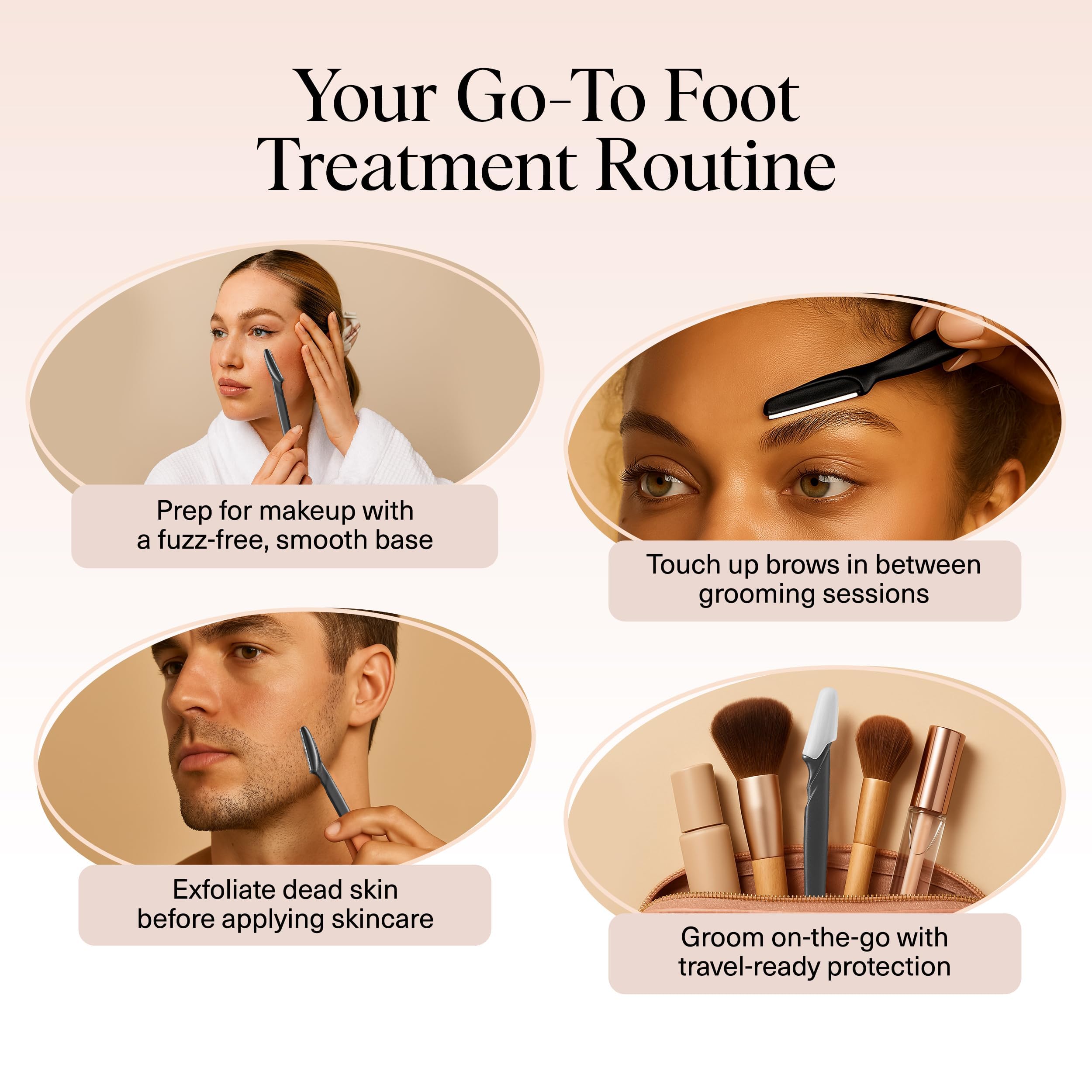 Kitsch Dermaplane Razor travel-size design suits on-the-go grooming.