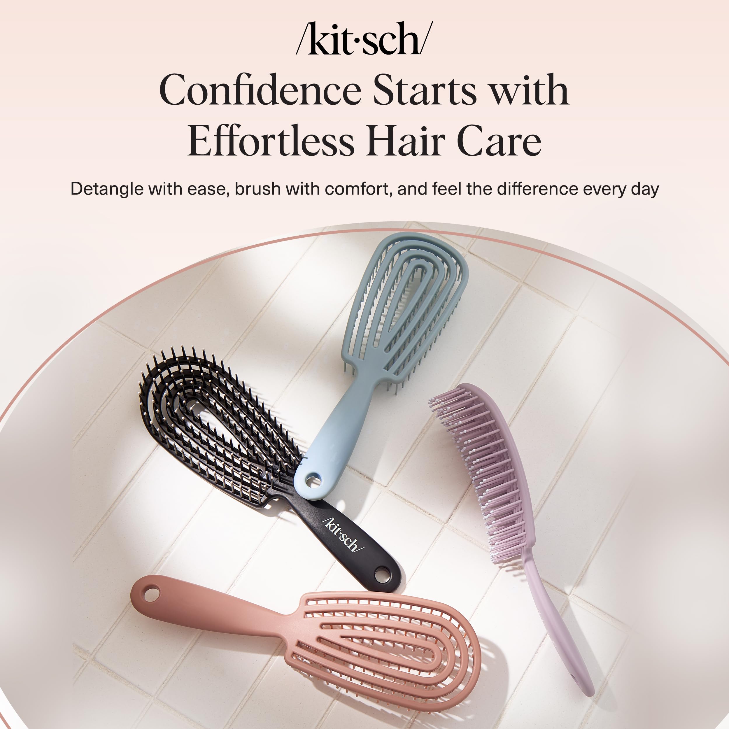 Kitsch Detangler Brush suitable for baby and kids care with gentle detangling.