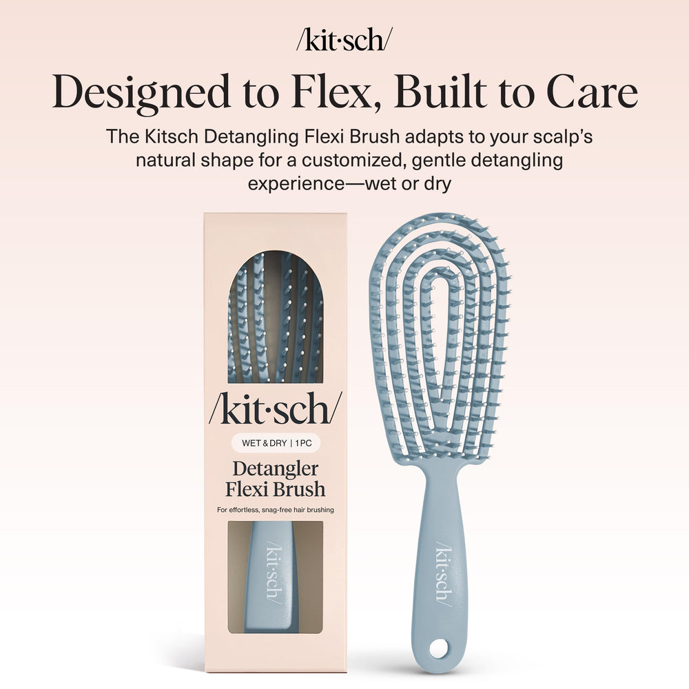 Kitsch Detangler Brush is travel-friendly and compact for on-the-go brushing.