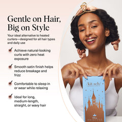 Kitsch Disney satin heatless curler close-up shows smooth fabric and grip